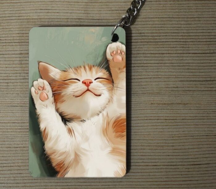 Purrfectly Cozy Keychain - Image 1