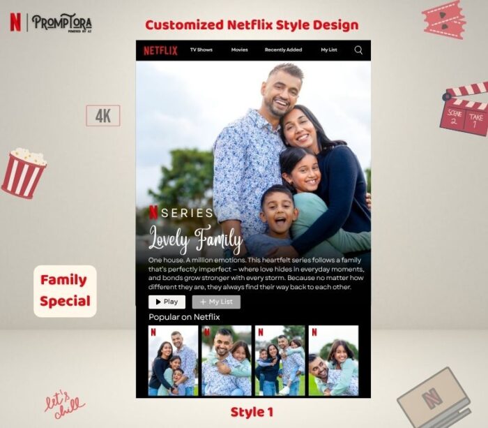 Netflix Style Customizable Photo Frame - Style 1 - Image 3