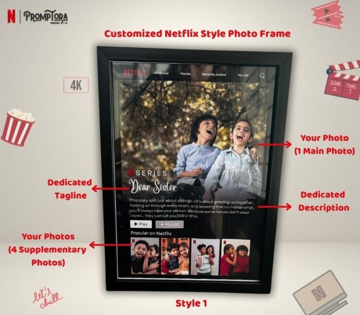 Netflix Style Customizable Photo Frame - Style 1 - Image 1