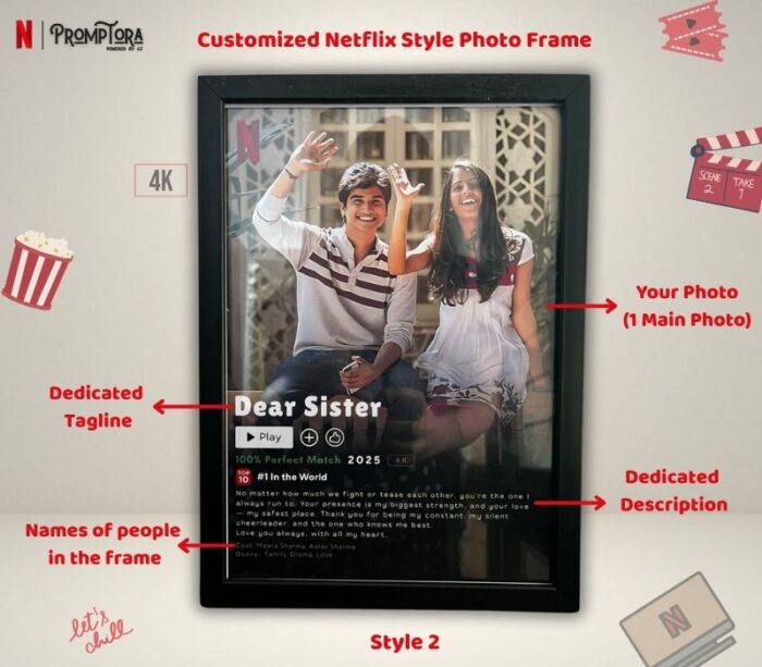 Netflix Style Customizable Photo Frame - Style 2 - Image 1